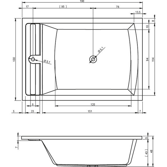 Ванна акриловая Riho SAVONA 190x130 см BB7900500000000 фото 5