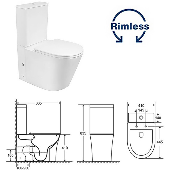 Унитаз-компакт безободковый Azario Lander AZ-1299A с тонкой крышкой микролифт - 16 Унитаз-компакт безободковый Azario Lander AZ-1299A с тонкой крышкой микролифт фото 16
