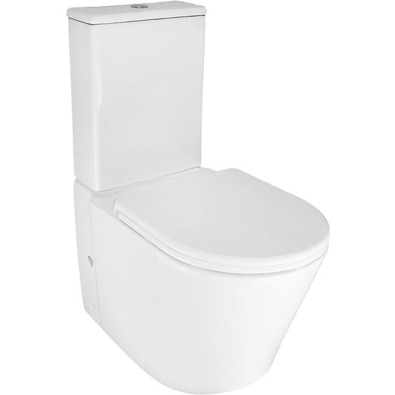 Унитаз-компакт безободковый Azario Lander AZ-1299A с тонкой крышкой микролифт - 2 Унитаз-компакт безободковый Azario Lander AZ-1299A с тонкой крышкой микролифт фото 2