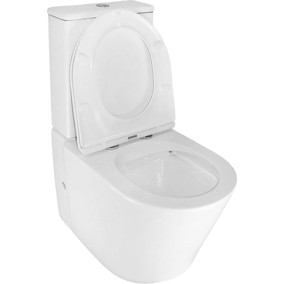 Унитаз-компакт безободковый Azario Lander AZ-1299A с тонкой крышкой микролифт - 4 Унитаз-компакт безободковый Azario Lander AZ-1299A с тонкой крышкой микролифт фото 4