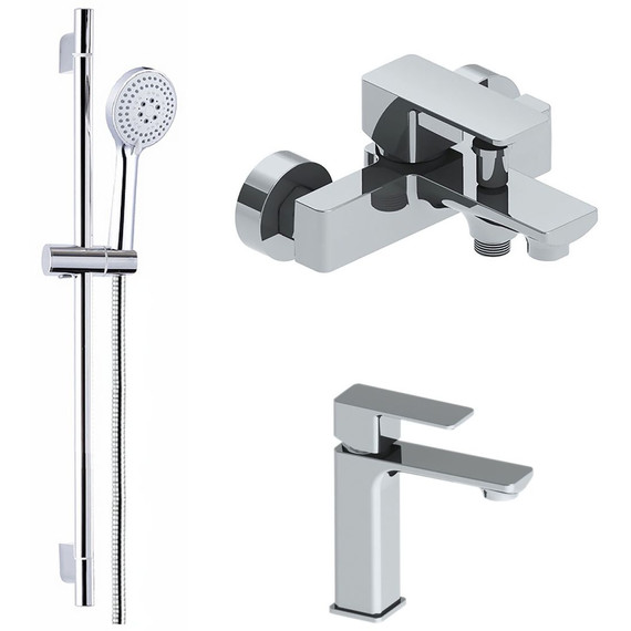 Набор смесителей 3 в 1 для ванны Azario Cadeo AZ-15940501+AZ-15944501+AZ-15782010 фото 