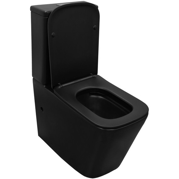 Унитаз-компакт безободковый Azario Black King AZ-8303-D с тонкой крышкой микролифт, чёрный матовый - 11 Унитаз-компакт безободковый Azario Black King AZ-8303-D с тонкой крышкой микролифт, чёрный матовый фото 11