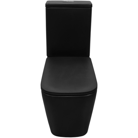 Унитаз-компакт безободковый Azario Black King AZ-8303-D с тонкой крышкой микролифт, чёрный матовый - 3 Унитаз-компакт безободковый Azario Black King AZ-8303-D с тонкой крышкой микролифт, чёрный матовый фото 3