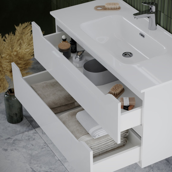 Тумба подвесная с раковиной Sancos Norma 2.0 60 см NR2.060W - 3 Тумба подвесная с раковиной Sancos Norma 2.0 60 см NR2.060W фото 3