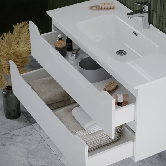 Тумба подвесная с раковиной Sancos Norma 2.0 90 см NR2.090W - 4 Тумба подвесная с раковиной Sancos Norma 2.0 90 см NR2.090W фото 4