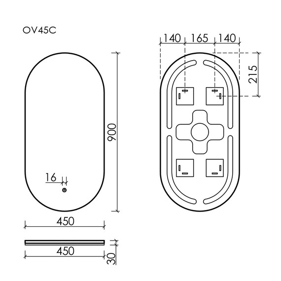 Зеркало Sancos Oval 45х90 см OV45C - 8 Зеркало Sancos Oval 45х90 см OV45C фото 8