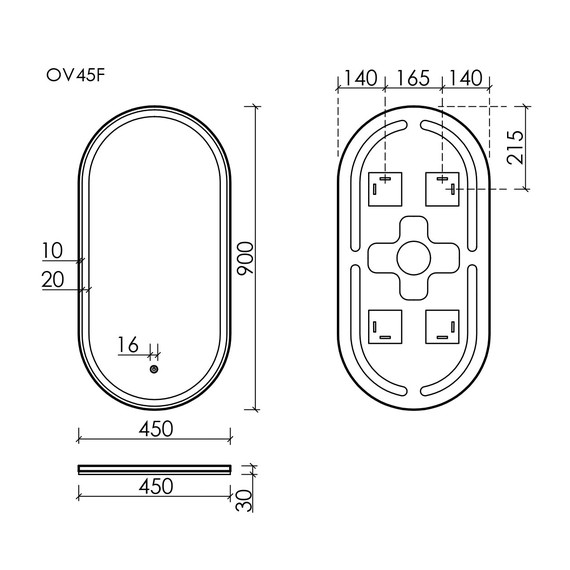 Зеркало Sancos Oval 45х90 см OV45F - 12 Зеркало Sancos Oval 45х90 см OV45F фото 12