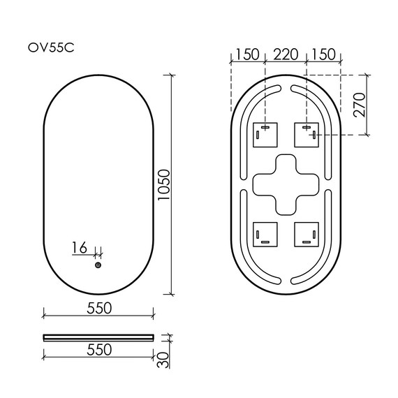 Зеркало Sancos Oval 55х105 см OV55C - 9 Зеркало Sancos Oval 55х105 см OV55C фото 9