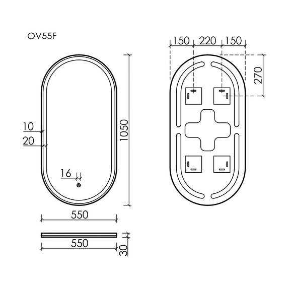 Зеркало Sancos Oval 55х105 см OV55F - 12 Зеркало Sancos Oval 55х105 см OV55F фото 12