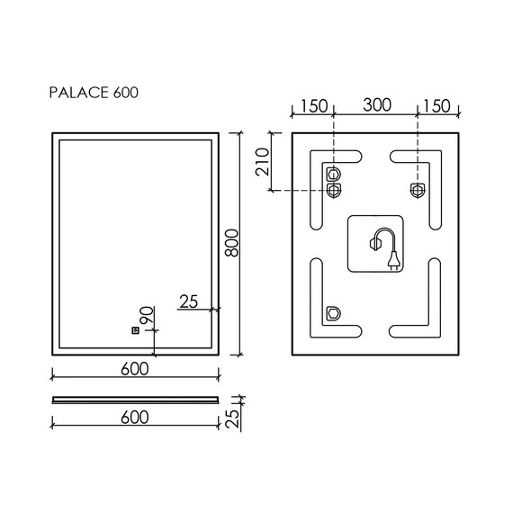Зеркало Sancos Palace 60х80 см PA600 - 7 Зеркало Sancos Palace 60х80 см PA600 фото 7