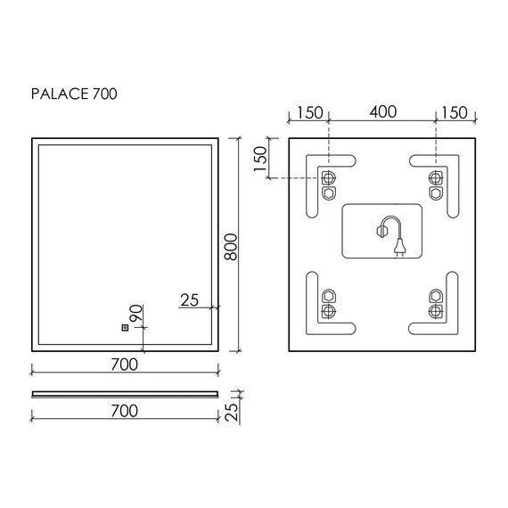 Зеркало Sancos Palace 70х80 см PA700 - 5 Зеркало Sancos Palace 70х80 см PA700 фото 5