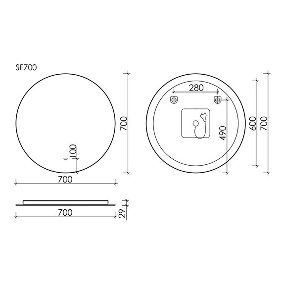 Зеркало Sancos Sfera 70 см SF700 - 4 Зеркало Sancos Sfera 70 см SF700 фото 4