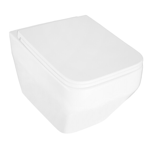 Унитаз подвесной безободковый Azario Moneo AZ-0062 UQ1 с тонкой крышкой микролифт (Система смыва торнадо) фото 2