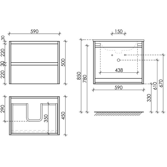 Тумба подвесная с раковиной Sancos Libra 60 см LB60W (раковина Element CN7001MB) - 10 Тумба подвесная с раковиной Sancos Libra 60 см LB60W (раковина Element CN7001MB) фото 10
