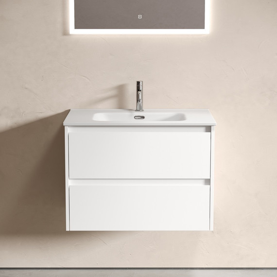 Тумба подвесная с раковиной Sancos Libra 70 см LB70W (раковина Element CN7007) -  Тумба подвесная с раковиной Sancos Libra 70 см LB70W (раковина Element CN7007) фото
