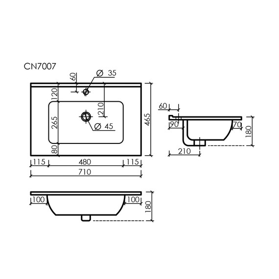 Тумба подвесная с раковиной Sancos Libra 70 см LB70W (раковина Element CN7007) - 9 Тумба подвесная с раковиной Sancos Libra 70 см LB70W (раковина Element CN7007) фото 9