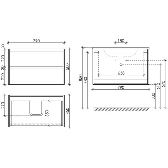 Тумба подвесная с раковиной Sancos Libra 80 см LB80W (раковина Element CN7005MB) - 10 Тумба подвесная с раковиной Sancos Libra 80 см LB80W (раковина Element CN7005MB) фото 10