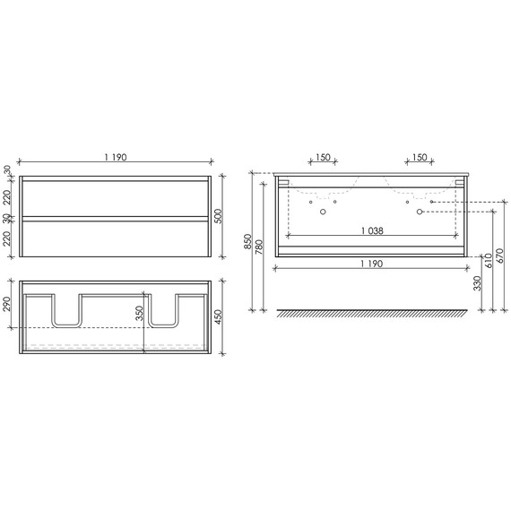 Тумба подвесная с раковиной Sancos Libra 120 см  LB120-2W (раковина Element CN7004MB) - 10 Тумба подвесная с раковиной Sancos Libra 120 см  LB120-2W (раковина Element CN7004MB) фото 10
