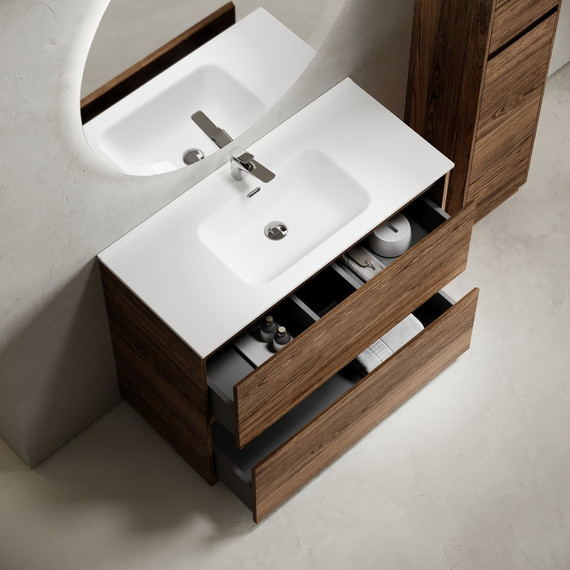 Тумба напольная с раковиной-столешницей Sancos Libra Floor 100 см LB100FECH, дуб чарльстон (раковина Element CN7003) - 5 Тумба напольная с раковиной-столешницей Sancos Libra Floor 100 см LB100FECH, дуб чарльстон (раковина Element CN7003) фото 5