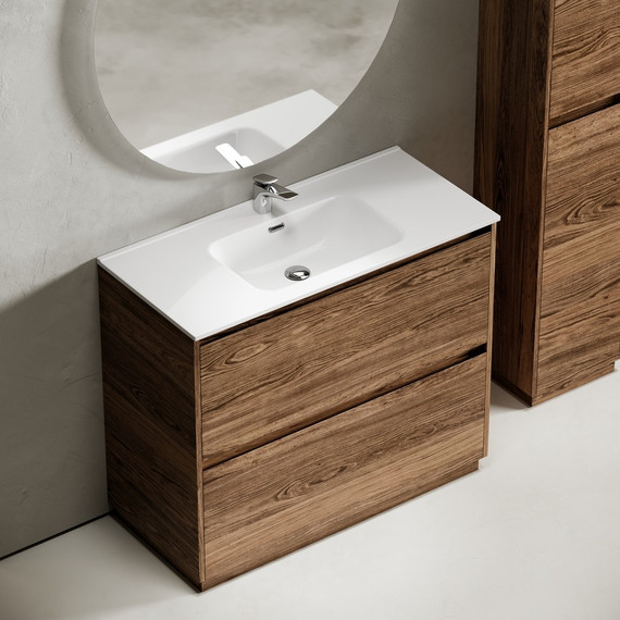 Тумба напольная с раковиной-столешницей Sancos Libra Floor 100 см LB100FECH, дуб чарльстон (раковина Element CN7003) - 6 Тумба напольная с раковиной-столешницей Sancos Libra Floor 100 см LB100FECH, дуб чарльстон (раковина Element CN7003) фото 6