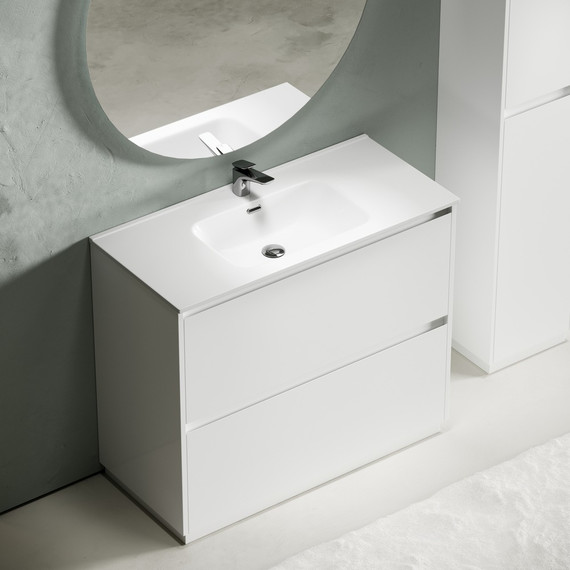 Тумба напольная с раковиной-столешницей Sancos Libra Floor 100 см LB100FW (раковина Element CN7003) - 4 Тумба напольная с раковиной-столешницей Sancos Libra Floor 100 см LB100FW (раковина Element CN7003) фото 4