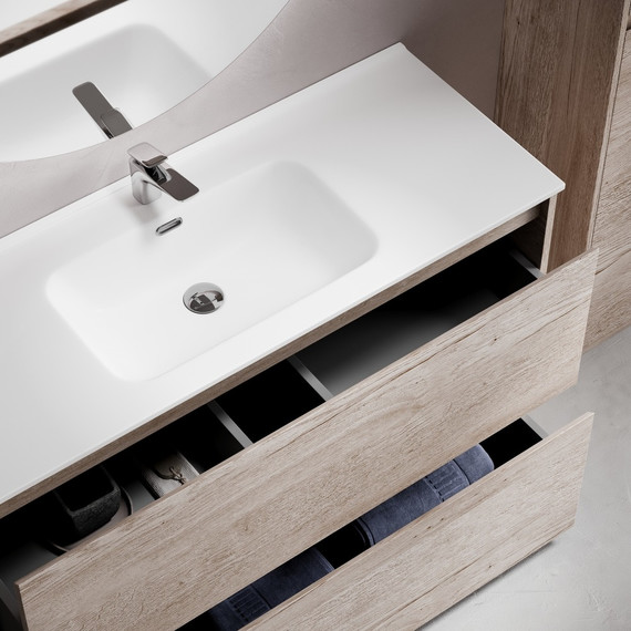 Тумба напольная с раковиной-столешницей Sancos Libra Floor 120 см LB120F-1EG, дуб галифакс натуральный (раковина Element CN7006) - 4 Тумба напольная с раковиной-столешницей Sancos Libra Floor 120 см LB120F-1EG, дуб галифакс натуральный (раковина Element CN7006) фото 4