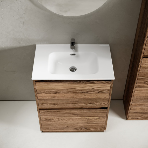 Тумба напольная с раковиной-столешницей Sancos Libra Floor 70 см LB70FECH, дуб чарльстон (раковина Element CN7007) -  Тумба напольная с раковиной-столешницей Sancos Libra Floor 70 см LB70FECH, дуб чарльстон (раковина Element CN7007) фото