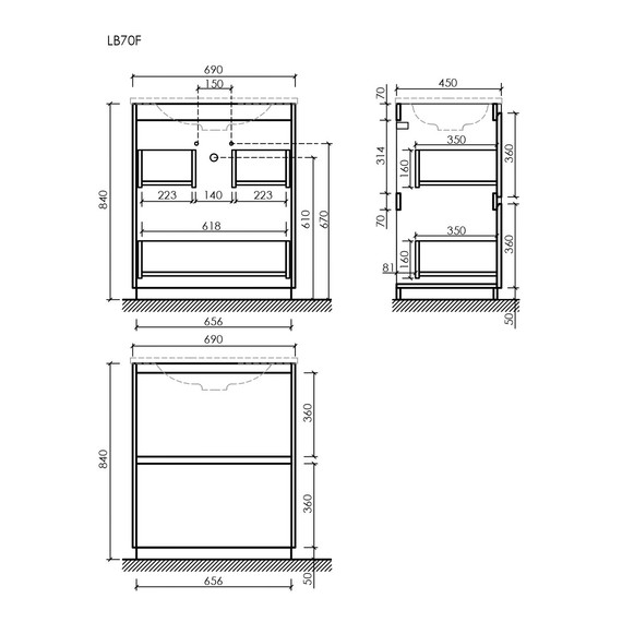 Тумба напольная с раковиной-столешницей Sancos Libra Floor 70 см LB70FW (раковина Element CN7007MB) - 9 Тумба напольная с раковиной-столешницей Sancos Libra Floor 70 см LB70FW (раковина Element CN7007MB) фото 9