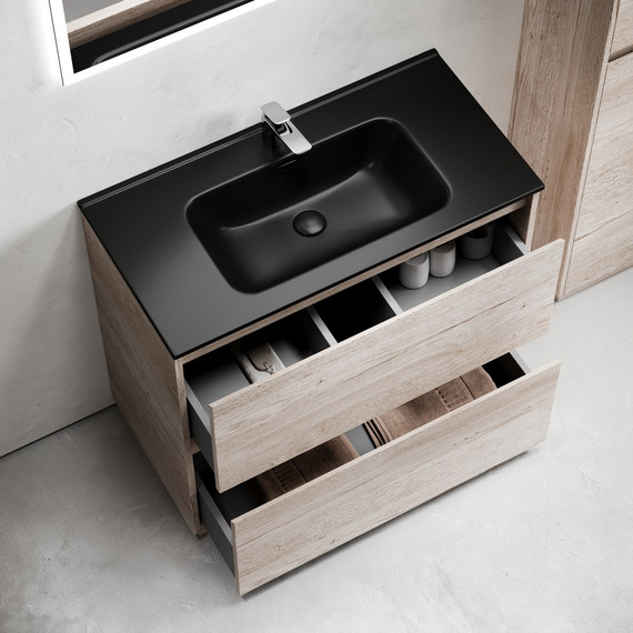 Тумба напольная с раковиной-столешницей Sancos Libra Floor 90 см LB90FEG, дуб галифакс натуральный (раковина Element CN7002MB) - 4 Тумба напольная с раковиной-столешницей Sancos Libra Floor 90 см LB90FEG, дуб галифакс натуральный (раковина Element CN7002MB) фото 4