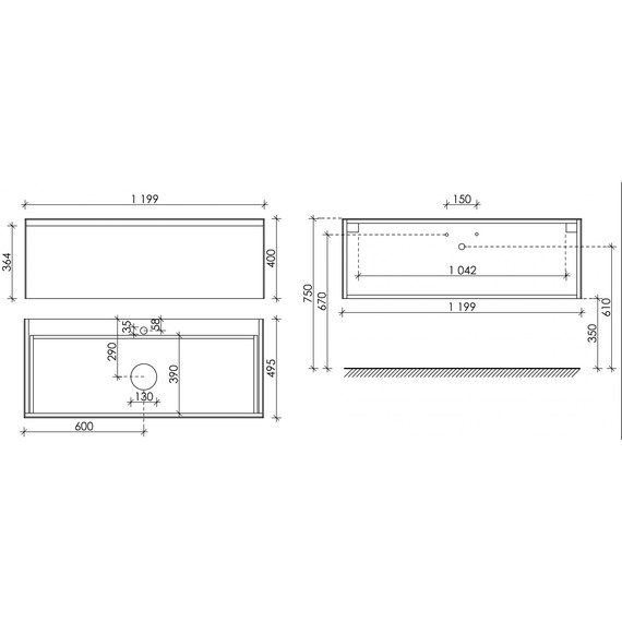 Тумба подвесная с раковиной Sancos Stone 120 см ST120SV, Statuario white - 7 Тумба подвесная с раковиной Sancos Stone 120 см ST120SV, Statuario white фото 7