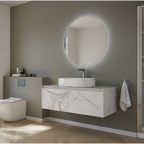 Тумба подвесная с раковиной Sancos Stone 120 см ST120SV, Statuario white - 5 Тумба подвесная с раковиной Sancos Stone 120 см ST120SV, Statuario white фото 5