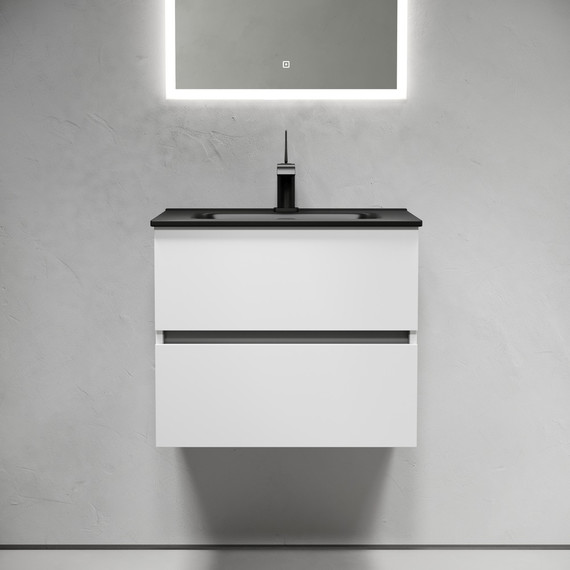 Тумба подвесная с раковиной Sancos Urban 60 см UR60W (раковина Element CN7001MB) -  Тумба подвесная с раковиной Sancos Urban 60 см UR60W (раковина Element CN7001MB) фото