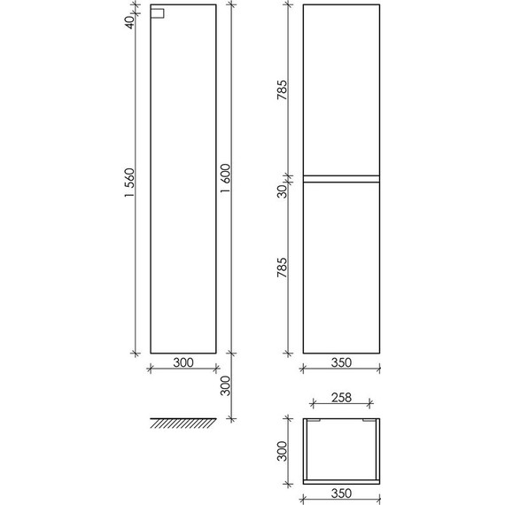 Пенал подвесной Sancos Urban 35 см PUR35EG, дуб галифакс натуральный фото 7