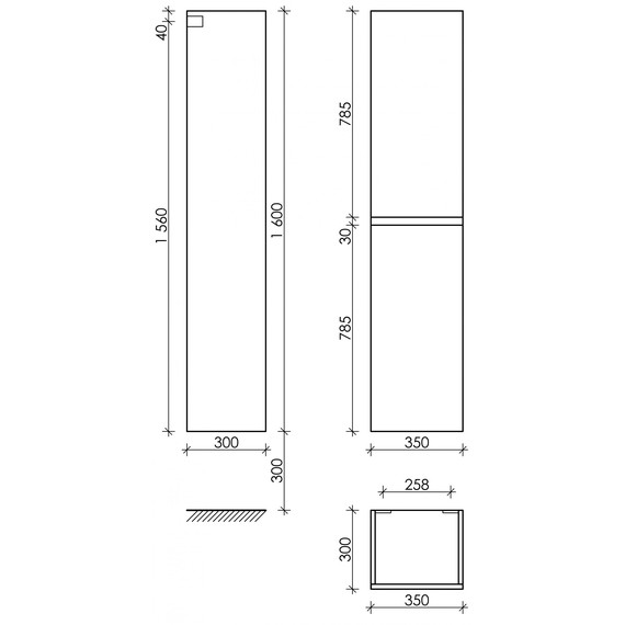Пенал подвесной Sancos Urban 35 см PUR35W фото 4