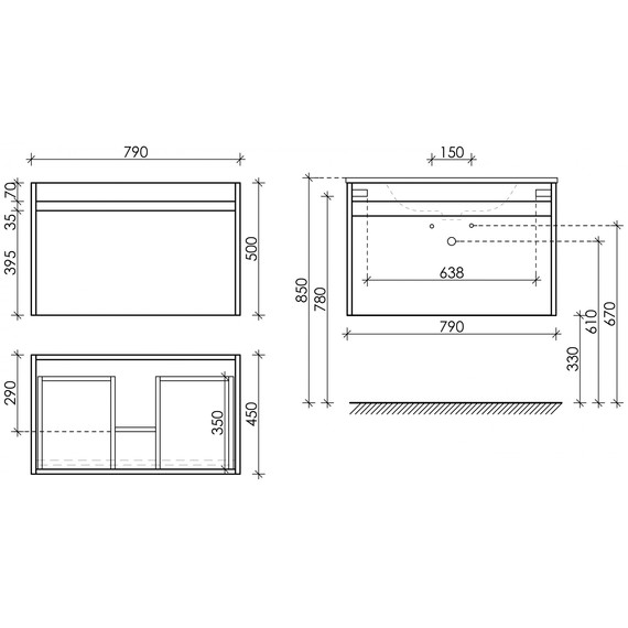 Тумба подвесная с раковиной-столешницей Sancos Smart 80 см SM80W - 7 Тумба подвесная с раковиной-столешницей Sancos Smart 80 см SM80W фото 7