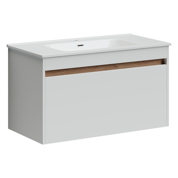 Тумба подвесная с раковиной-столешницей Sancos Smart 90 см SM90W -  Тумба подвесная с раковиной-столешницей Sancos Smart 90 см SM90W фото