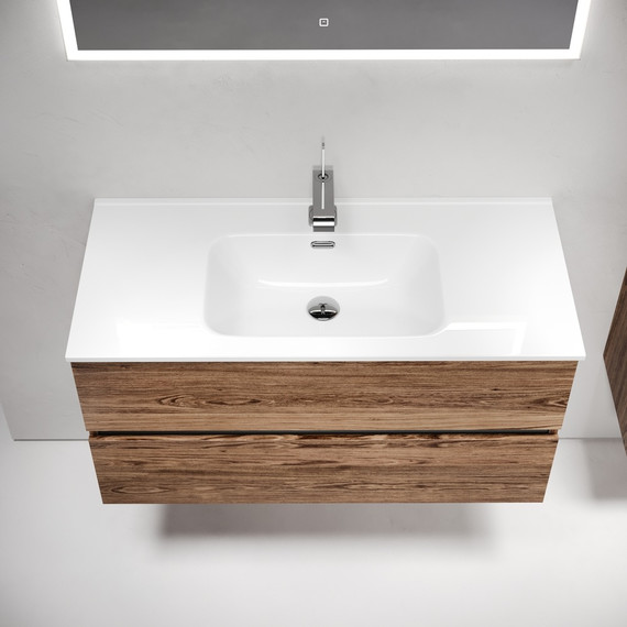 Тумба подвесная с раковиной-столешницей Sancos Urban 100 см UR100ECH, дуб чарльстон (раковина Element CN7003) - 5 Тумба подвесная с раковиной-столешницей Sancos Urban 100 см UR100ECH, дуб чарльстон (раковина Element CN7003) фото 5