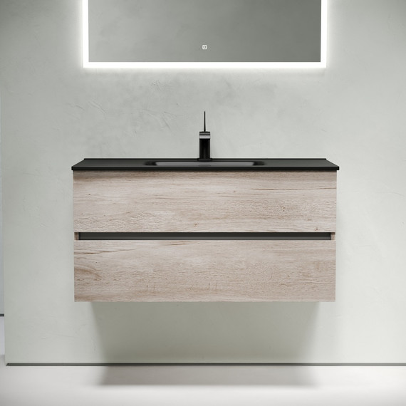 Тумба подвесная с раковиной-столешницей Sancos Urban 100 см UR100EG, дуб галифакс натуральный (раковина Element CN7003MB) - 3 Тумба подвесная с раковиной-столешницей Sancos Urban 100 см UR100EG, дуб галифакс натуральный (раковина Element CN7003MB) фото 3