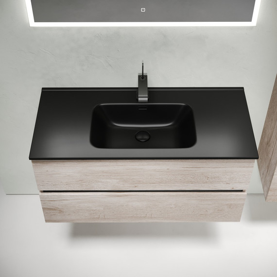 Тумба подвесная с раковиной-столешницей Sancos Urban 100 см UR100EG, дуб галифакс натуральный (раковина Element CN7003MB) - 5 Тумба подвесная с раковиной-столешницей Sancos Urban 100 см UR100EG, дуб галифакс натуральный (раковина Element CN7003MB) фото 5