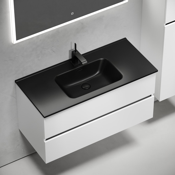 Тумба подвесная с раковиной-столешницей Sancos Urban 100 см UR100W (раковина Element CN7003MB) - 4 Тумба подвесная с раковиной-столешницей Sancos Urban 100 см UR100W (раковина Element CN7003MB) фото 4