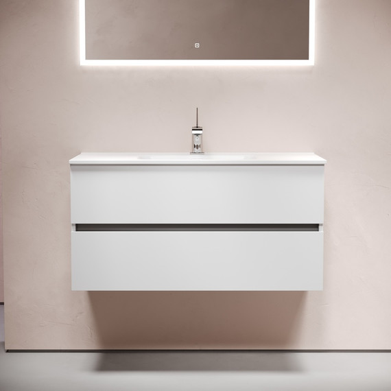 Тумба подвесная с раковиной-столешницей Sancos Urban 100 см UR100W (раковина Element CN7003) фото 