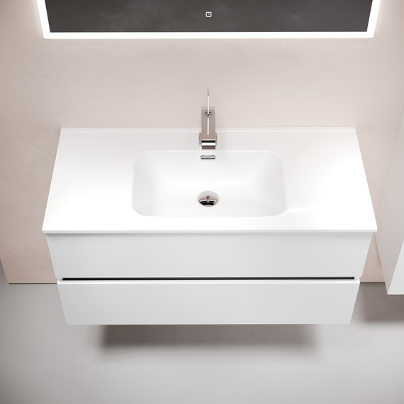 Тумба подвесная с раковиной-столешницей Sancos Urban 100 см UR100W (раковина Element CN7003) фото 5