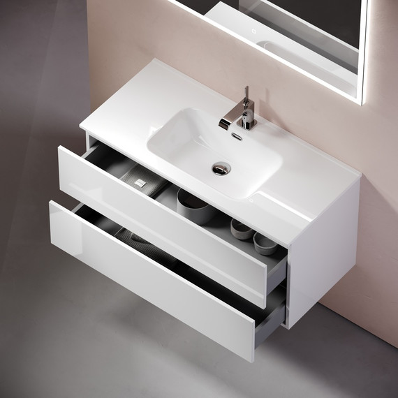 Тумба подвесная с раковиной-столешницей Sancos Urban 100 см UR100W (раковина Element CN7003) фото 6