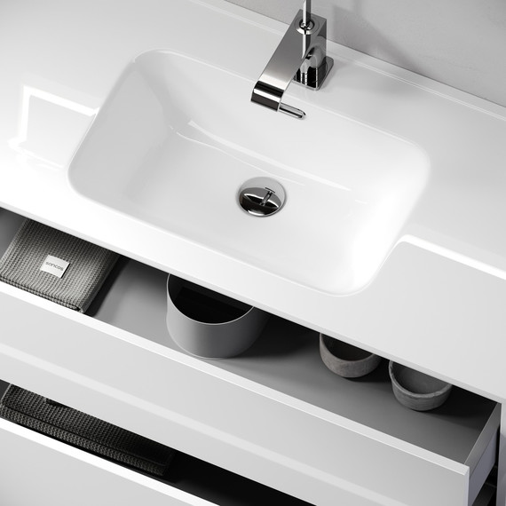 Тумба подвесная с раковиной-столешницей Sancos Urban 100 см UR100W (раковина Element CN7003) фото 7