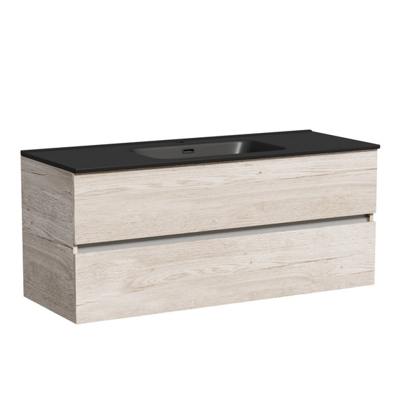 Тумба подвесная с раковиной-столешницей Sancos Urban 120 см UR120-1EG, дуб галифакс натуральный (раковина Element CN7006MB) -  Тумба подвесная с раковиной-столешницей Sancos Urban 120 см UR120-1EG, дуб галифакс натуральный (раковина Element CN7006MB) фото