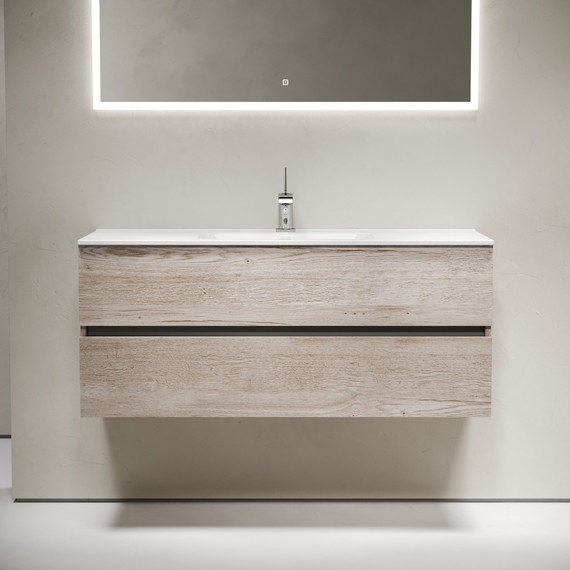 Тумба подвесная с раковиной-столешницей Sancos Urban 120 см UR120-1EG, дуб галифакс натуральный (раковина Element CN7006) - 3 Тумба подвесная с раковиной-столешницей Sancos Urban 120 см UR120-1EG, дуб галифакс натуральный (раковина Element CN7006) фото 3