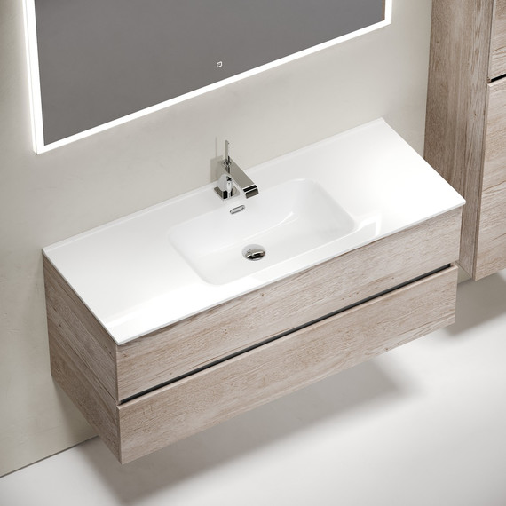 Тумба подвесная с раковиной-столешницей Sancos Urban 120 см UR120-1EG, дуб галифакс натуральный (раковина Element CN7006) - 4 Тумба подвесная с раковиной-столешницей Sancos Urban 120 см UR120-1EG, дуб галифакс натуральный (раковина Element CN7006) фото 4