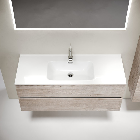 Тумба подвесная с раковиной-столешницей Sancos Urban 120 см UR120-1EG, дуб галифакс натуральный (раковина Element CN7006) - 5 Тумба подвесная с раковиной-столешницей Sancos Urban 120 см UR120-1EG, дуб галифакс натуральный (раковина Element CN7006) фото 5