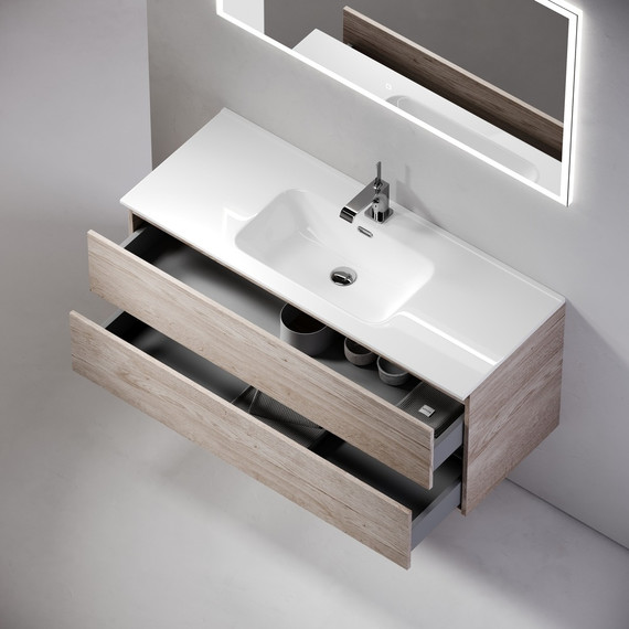 Тумба подвесная с раковиной-столешницей Sancos Urban 120 см UR120-1EG, дуб галифакс натуральный (раковина Element CN7006) - 6 Тумба подвесная с раковиной-столешницей Sancos Urban 120 см UR120-1EG, дуб галифакс натуральный (раковина Element CN7006) фото 6