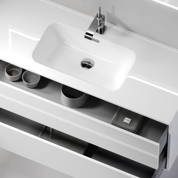 Тумба подвесная с раковиной-столешницей Sancos Urban 120 см UR120-1W (раковина Element CN7006) - 7 Тумба подвесная с раковиной-столешницей Sancos Urban 120 см UR120-1W (раковина Element CN7006) фото 7